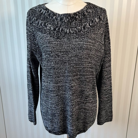 NWT Croft & Barrow black white gray knit sweater Size XL - Picture 1 of 12